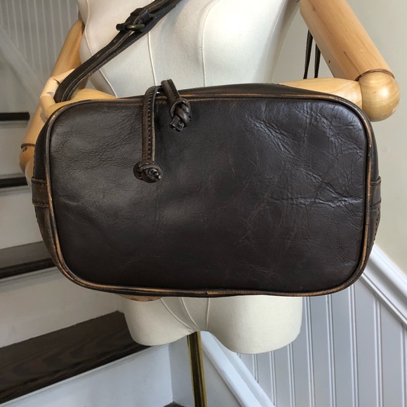 Patricia Nash Bags Patricia Nash Brown Leather Drawstring Bucket Bag Adjustable Shoulder